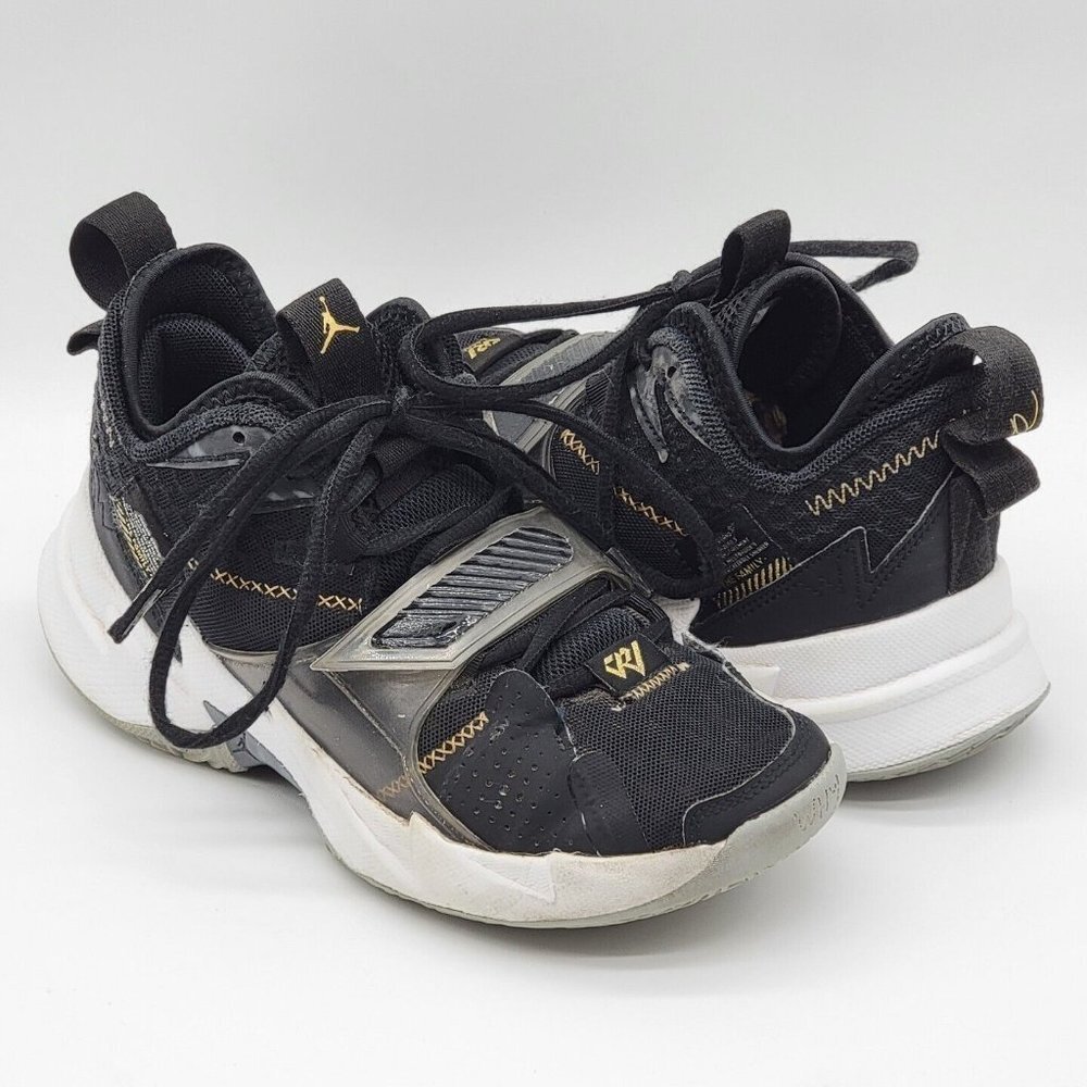 Nike Air Jordan Why Not Zer0.3 Big Kids 5.5Y Basketball Shoes Black Gold